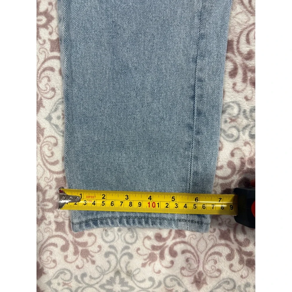 Simple Society Patchwork Distressed Mom Jeans Blue Bandana Paisley Size 9/29